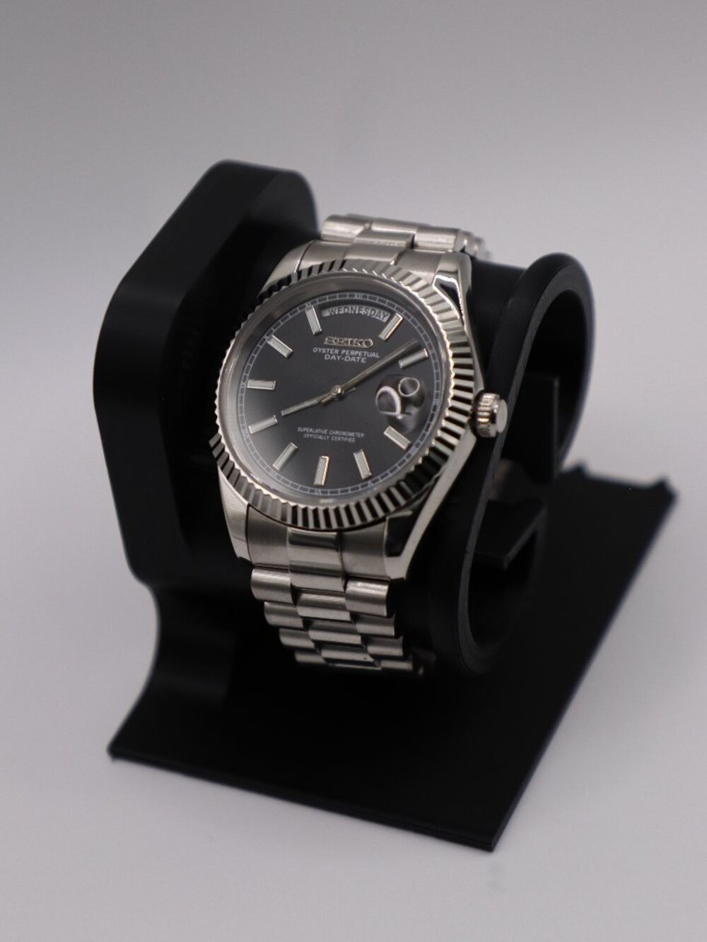 Stainless Steel Day-Date Seiko Mod ⌚🖤